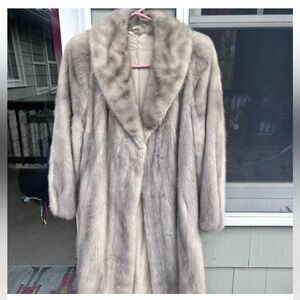 Vintage long gray mink coat sz small